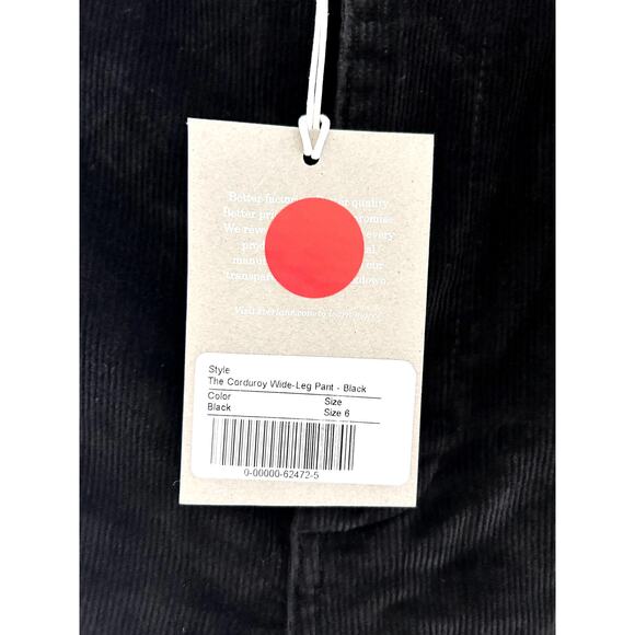 Everlane The Corduroy Wide-Leg Pant in Black 6 NWT - Picture 9 of 10